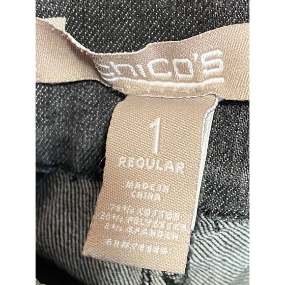 Chico’s Bootcut Denim Jeans Gray Slant Front Pockets Women’s Size 1 Regular - Picture 6 of 11